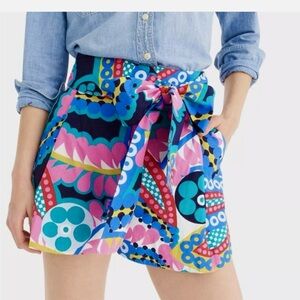 NWT J. Crew Tie-waist short in Ratti® kaleidoscope floral Size 6